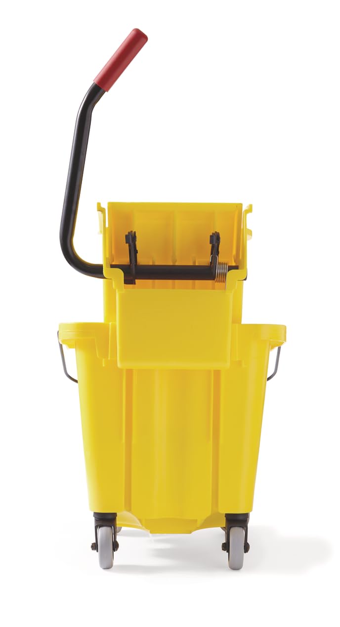 26 Qt. Side-Press Mop Bucket and Wringer Combo on Wheels, Yellow Q3204