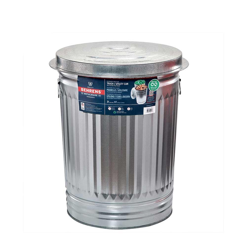 Galvanized Steel 31-Gallon Trash Can G648647