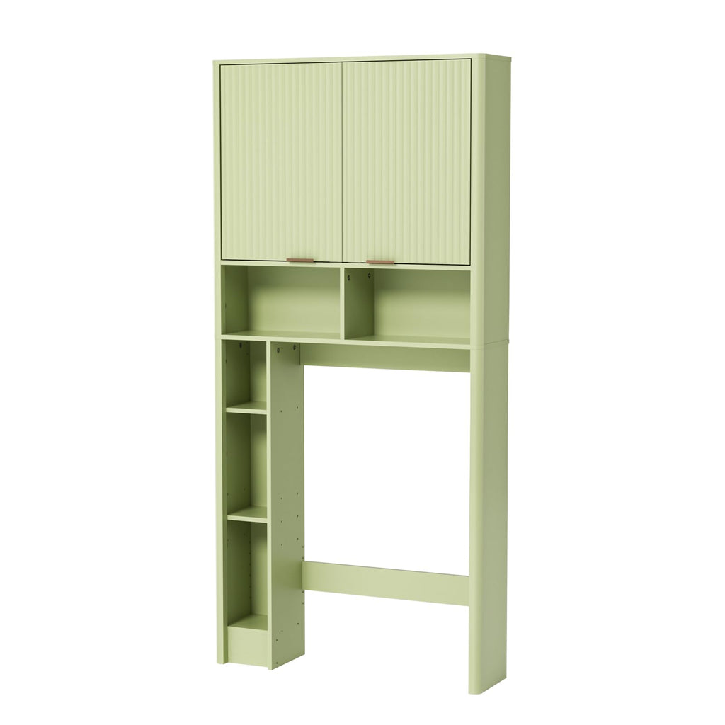 Green Over the Toilet Storage Cabinet with Adjustable Shelf N471