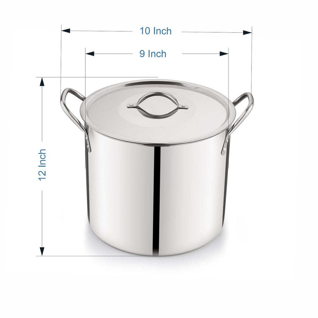 12 Quart Stainless Steel Stock Pot with Metal Lid D254