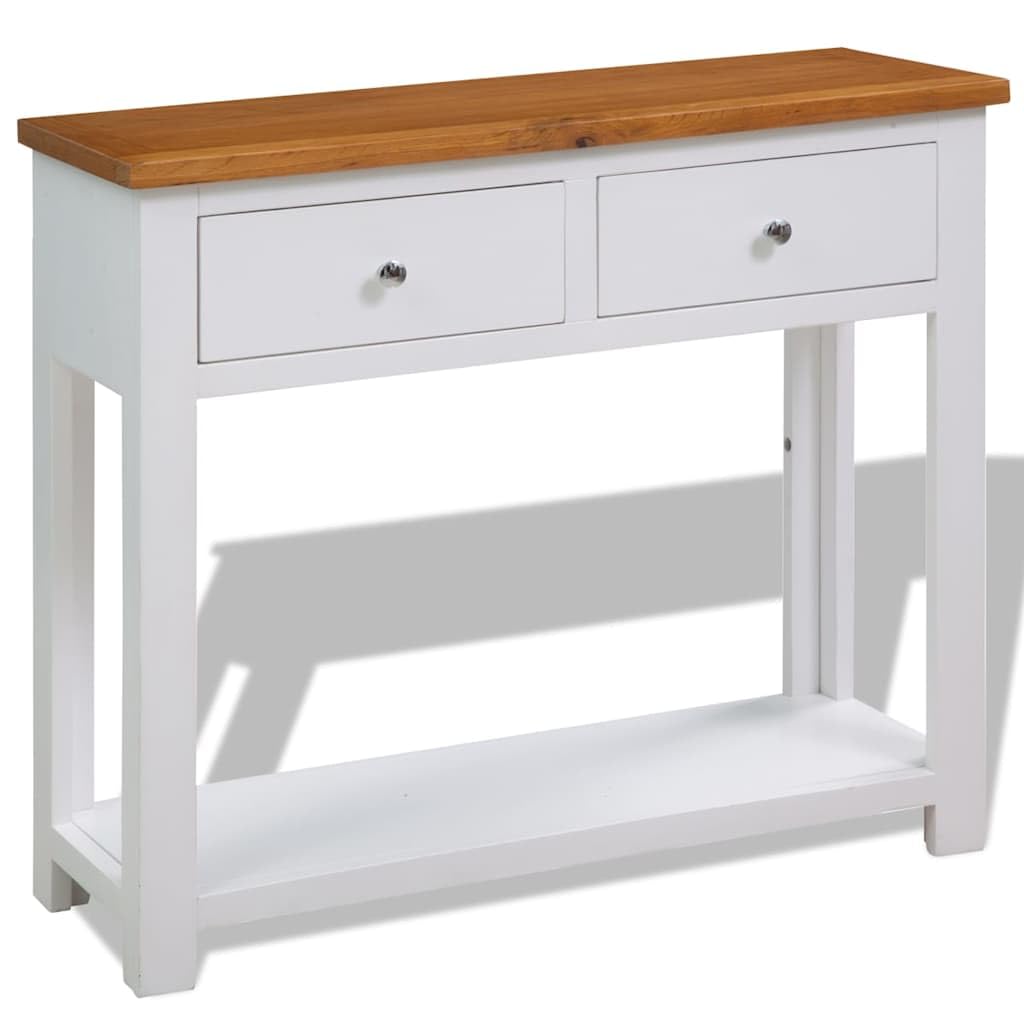 Solid Oak Wood Console Table D573978