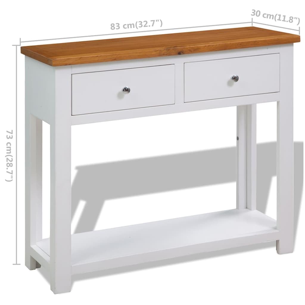 Solid Oak Wood Console Table D573978