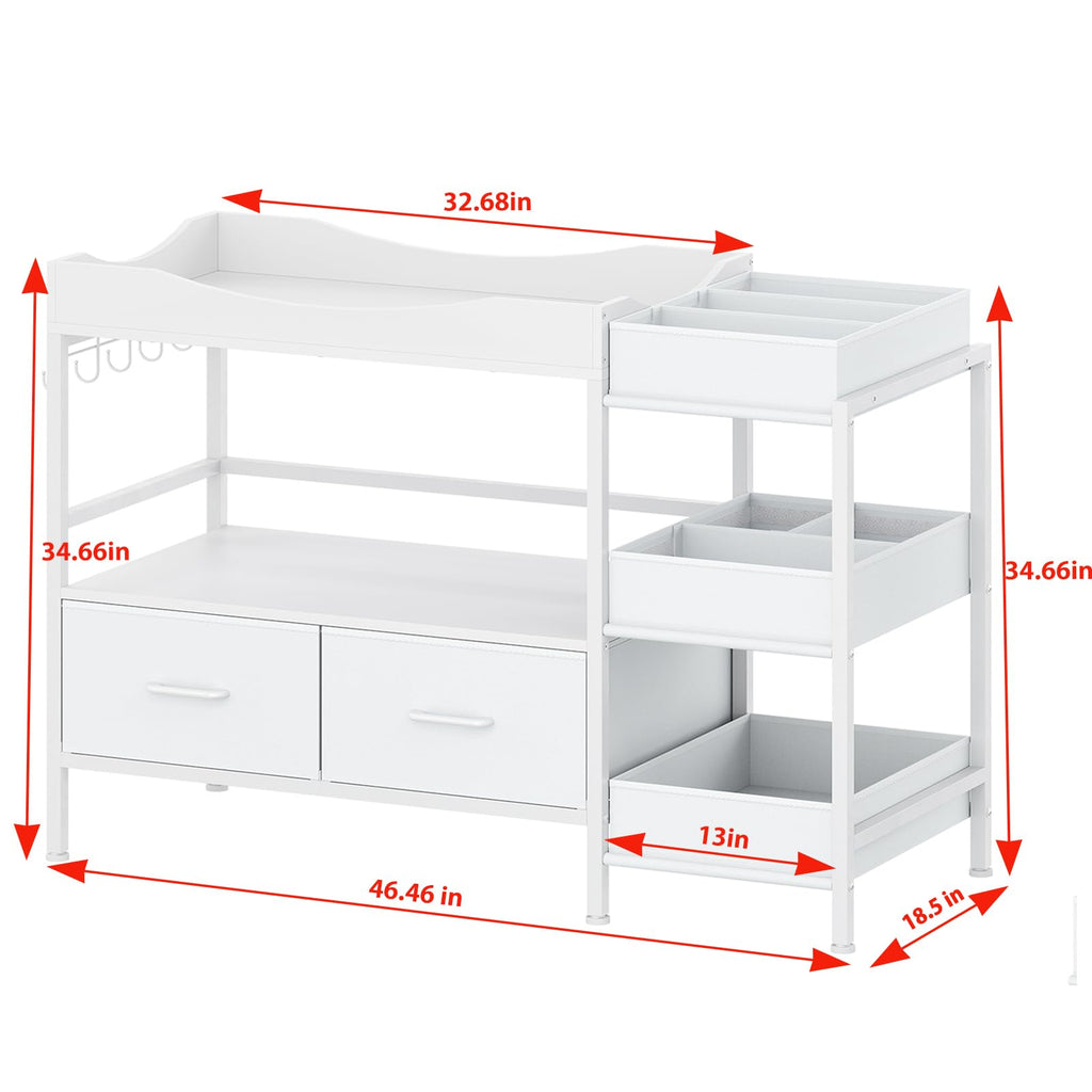 White Baby Changing Table with Storage M5059
