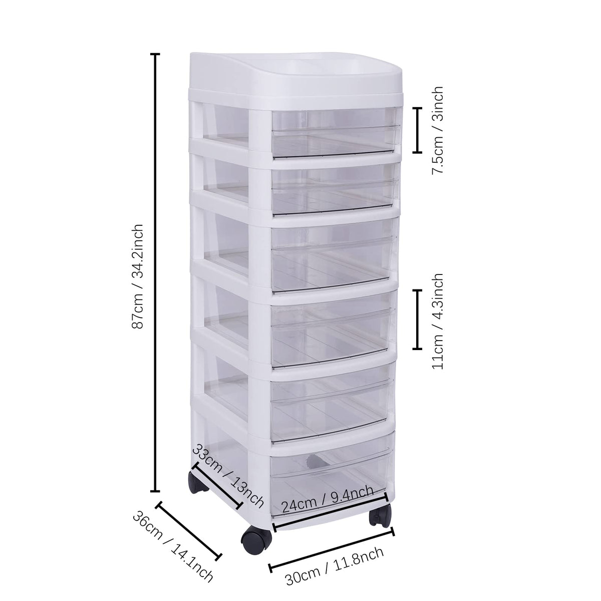 6 Drawer Rolling Storage Cart with Wheels E5177