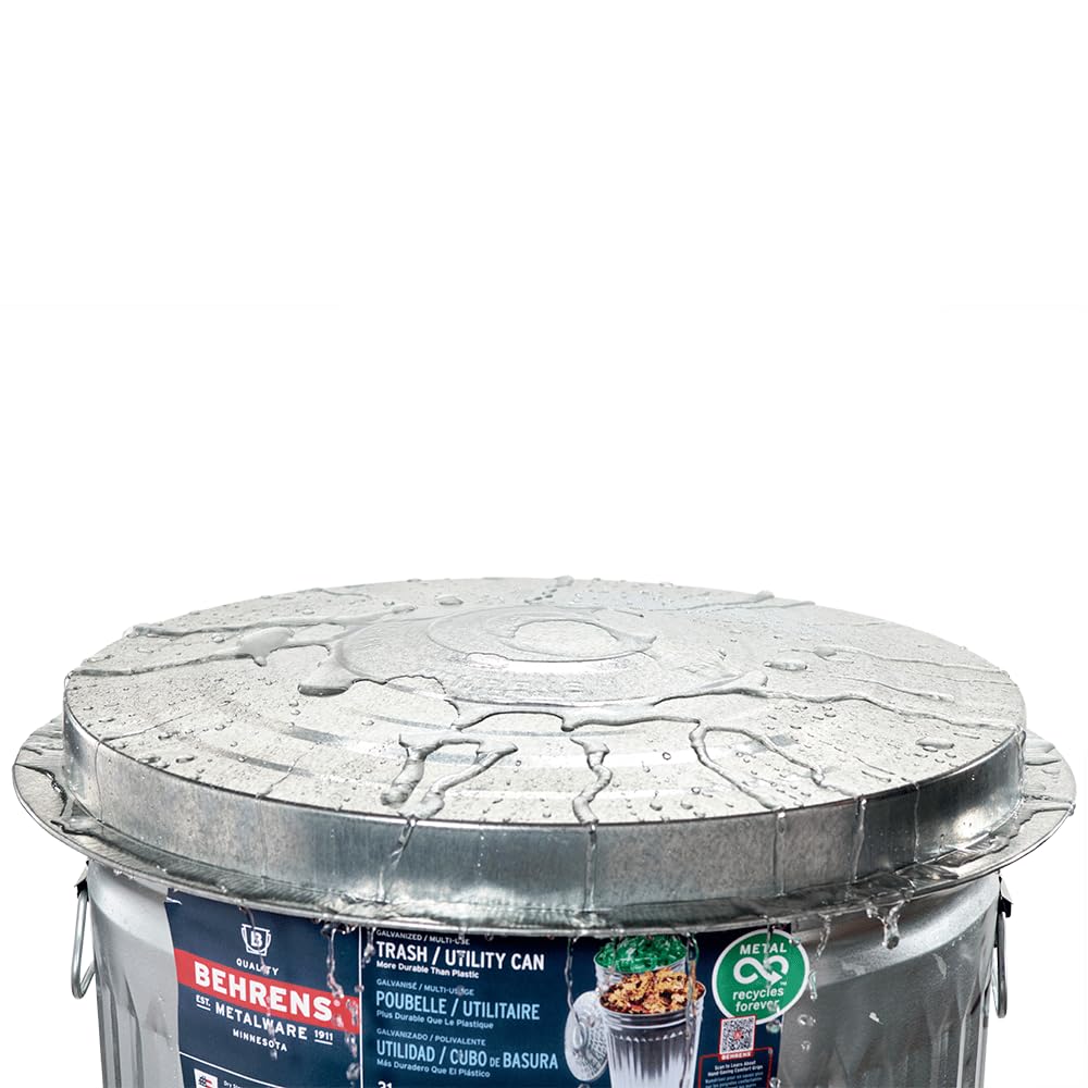 Galvanized Steel 31-Gallon Trash Can G648647
