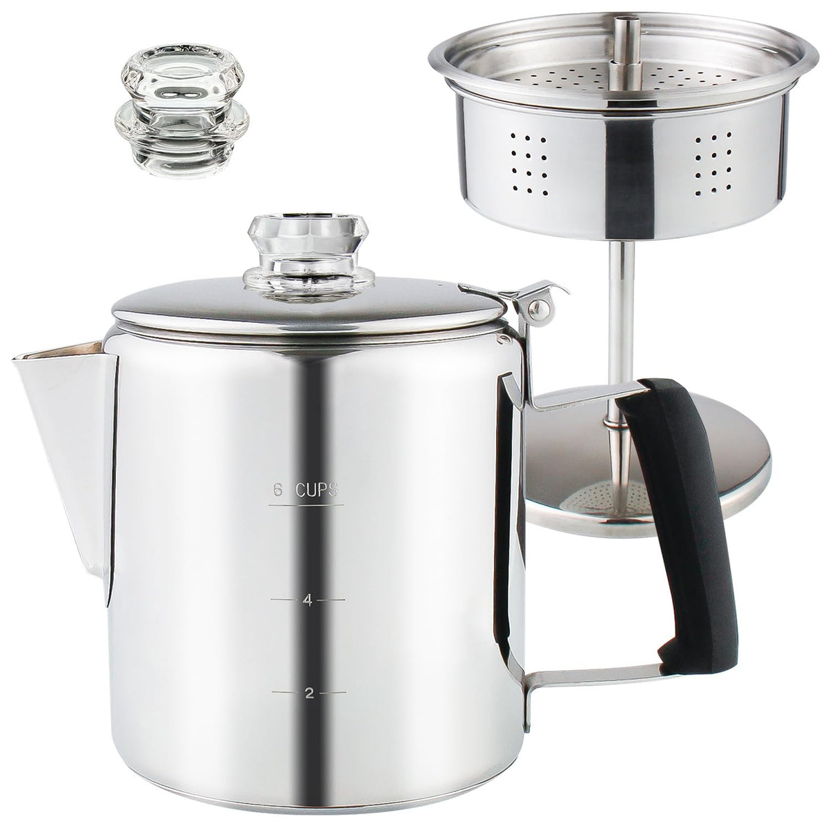 Stainless Steel Stove Top Percolator Coffee Pot 6 Cup C926