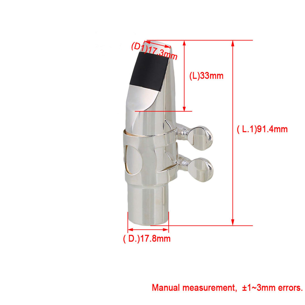 Silver Brass Alto Saxophone Mouthpiece with Cap Ligature S1083