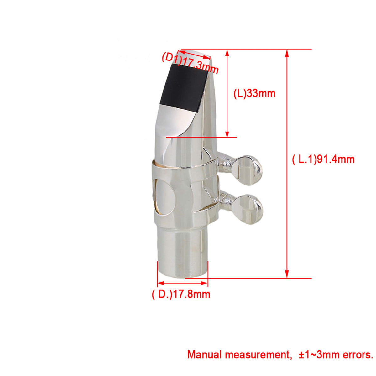 Silver Brass Alto Saxophone Mouthpiece with Cap Ligature S1083