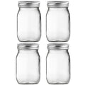 16oz Regular Mouth Glass Mason Jars with Airtight Lids, 4 Pack Z738125