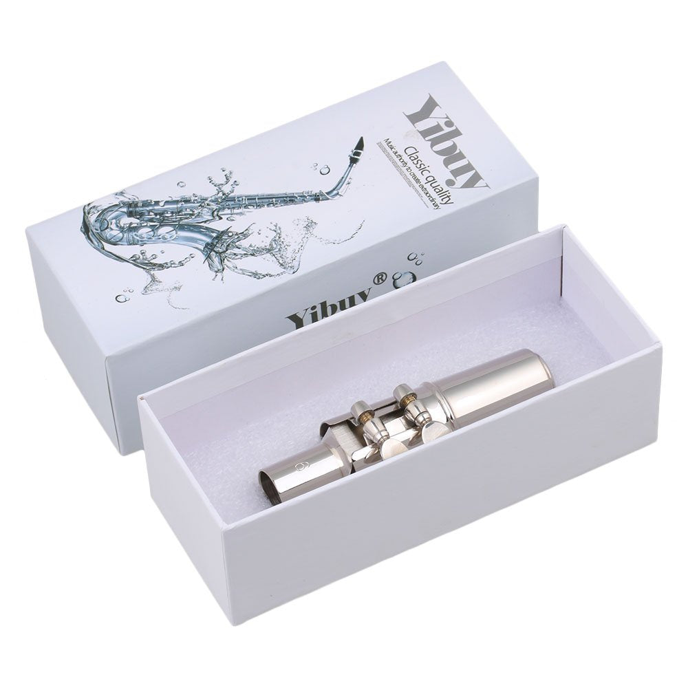 Silver Brass Alto Saxophone Mouthpiece with Cap Ligature S1083