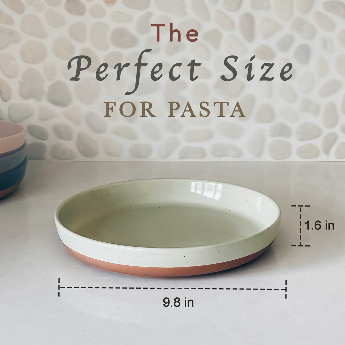 Ceramic Pasta Bowl Set of 4-35oz Microwave Safe W1461