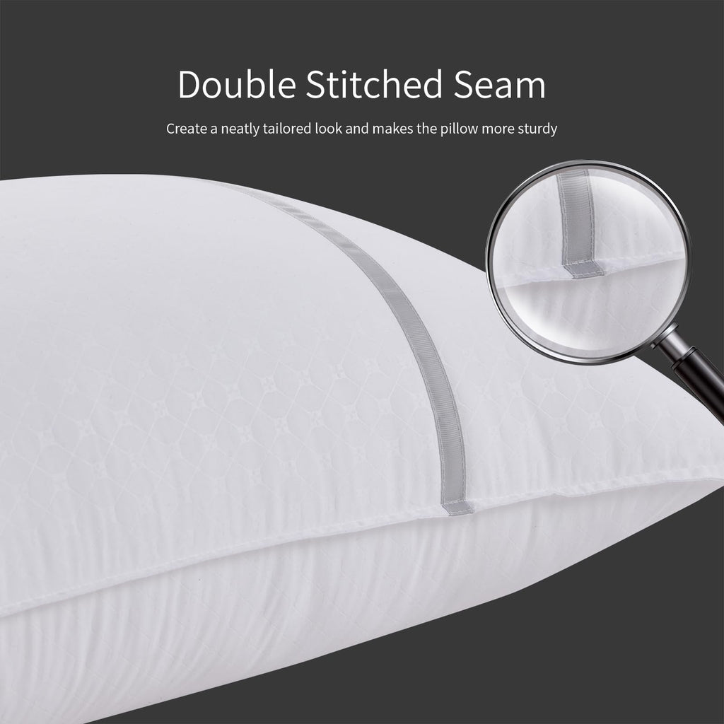 Queen Size Set of 2 Medium Firm Down Alternative Bed Pillows V751