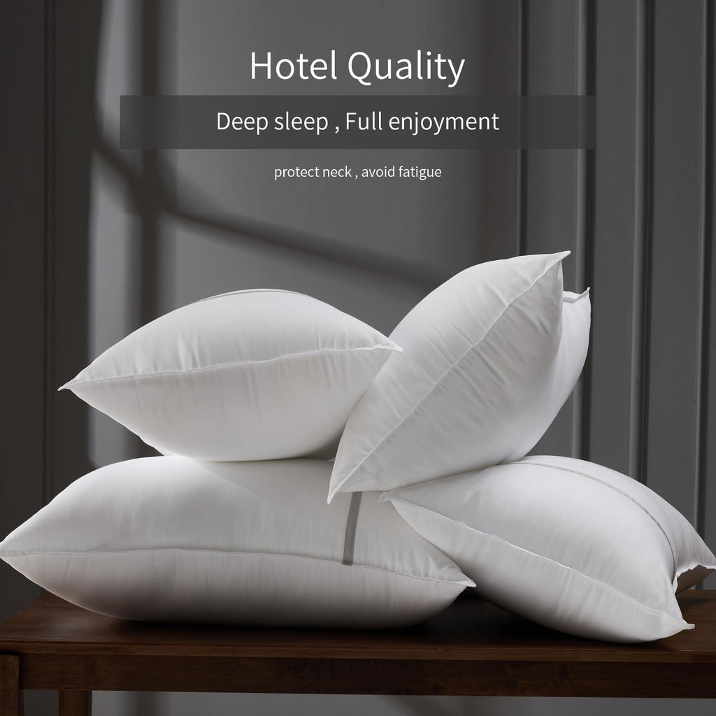 Queen Size Set of 2 Medium Firm Down Alternative Bed Pillows V751