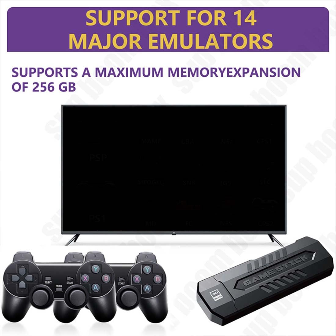 4K Retro Game Console with 2 Wireless Controllers 64GB X5353