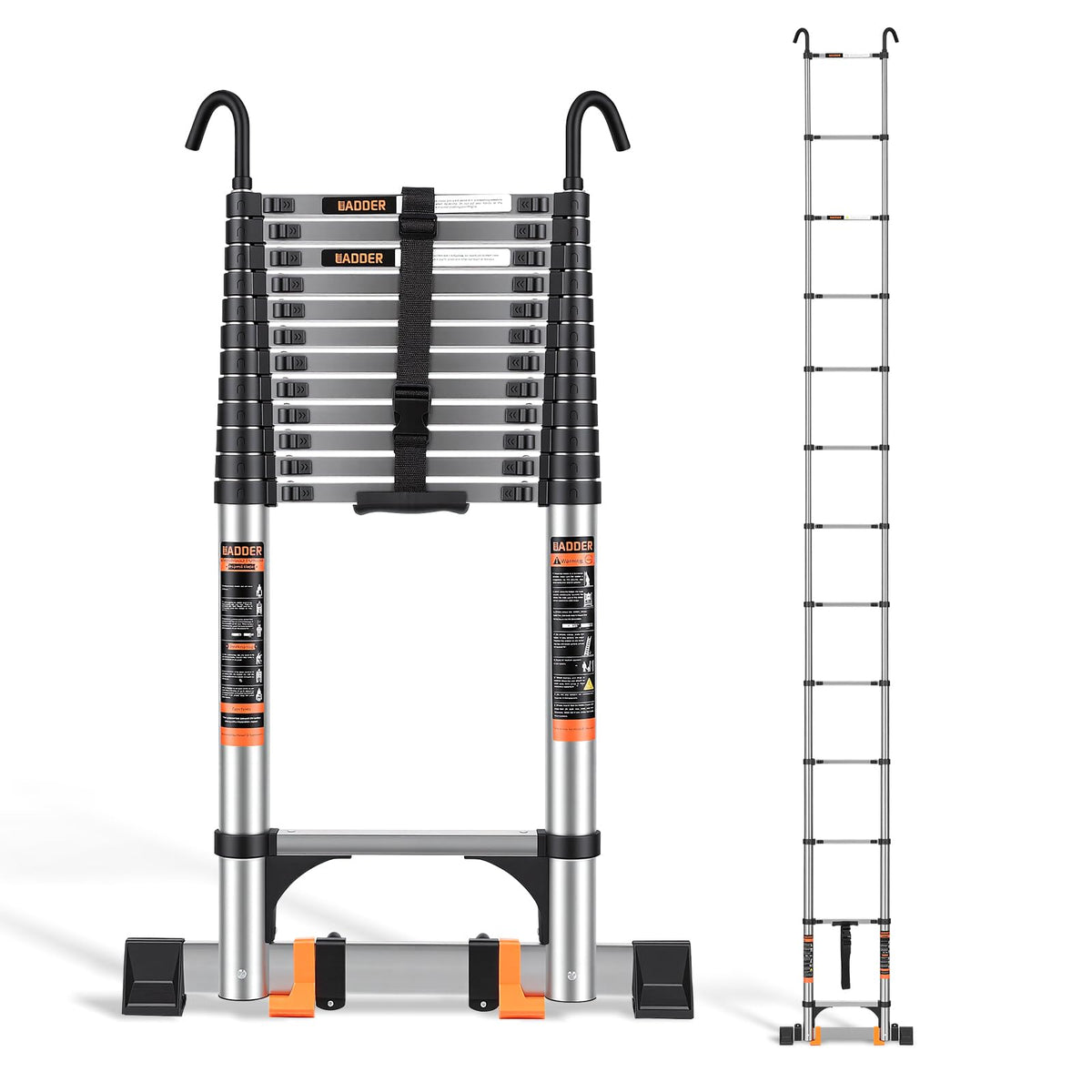 Telescoping Ladder 16.5 FT with Wheels & Hooks 330 lbs O845947