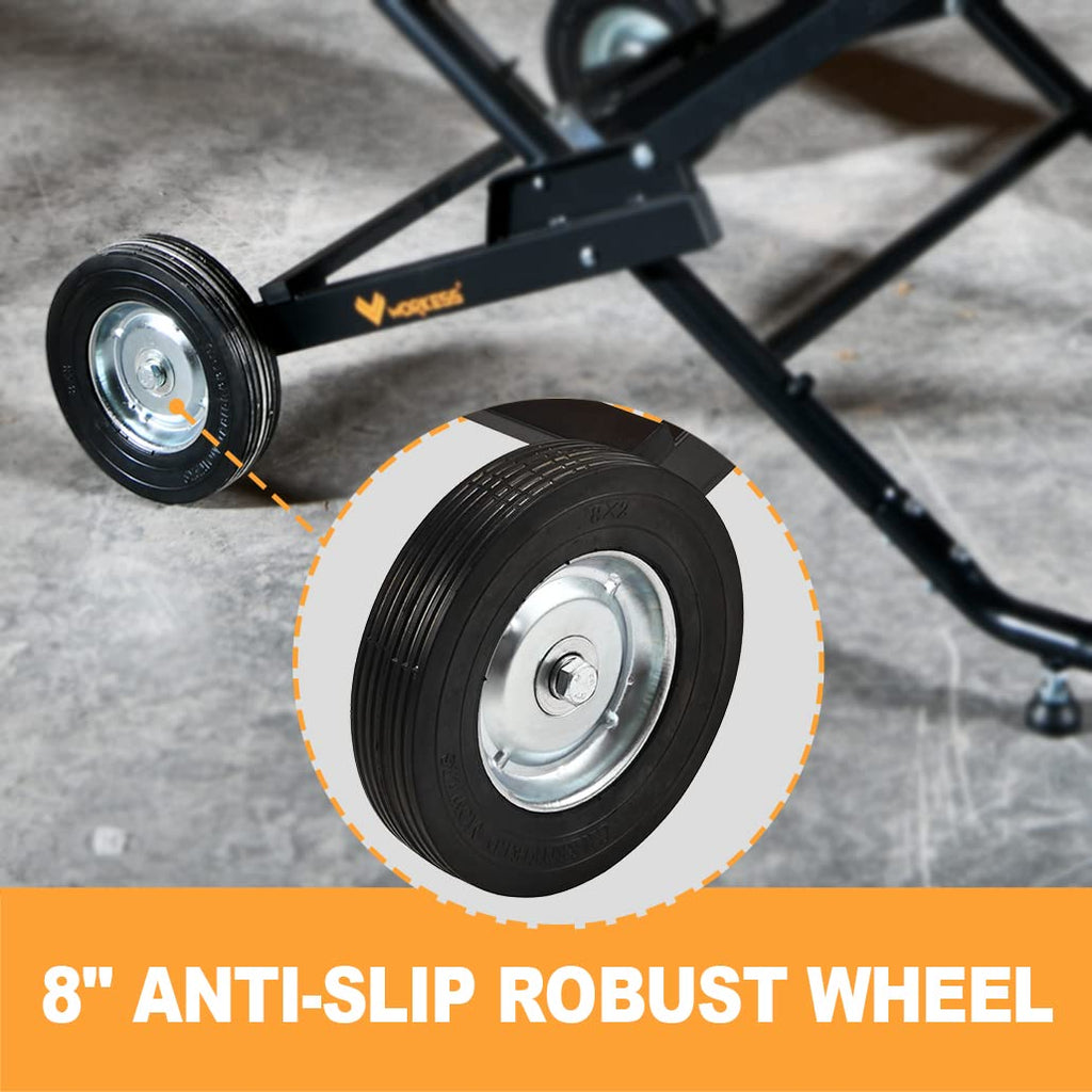 Portable Foldable Table Saw Stand with 8 Inch Wheels V87079