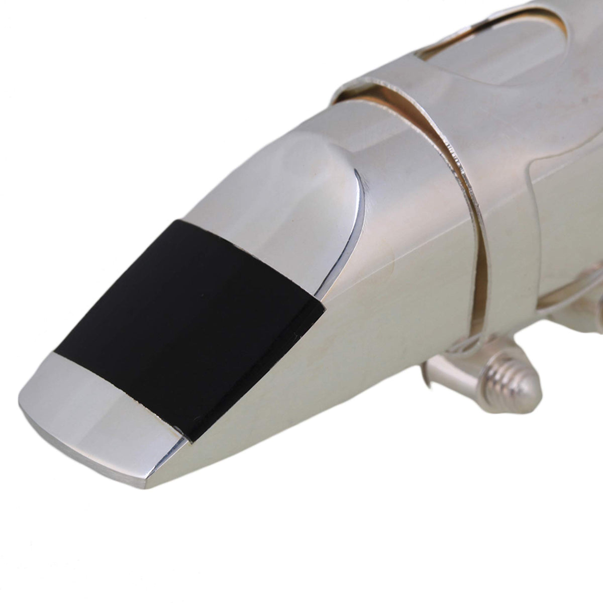 Silver Brass Alto Saxophone Mouthpiece with Cap Ligature S1083