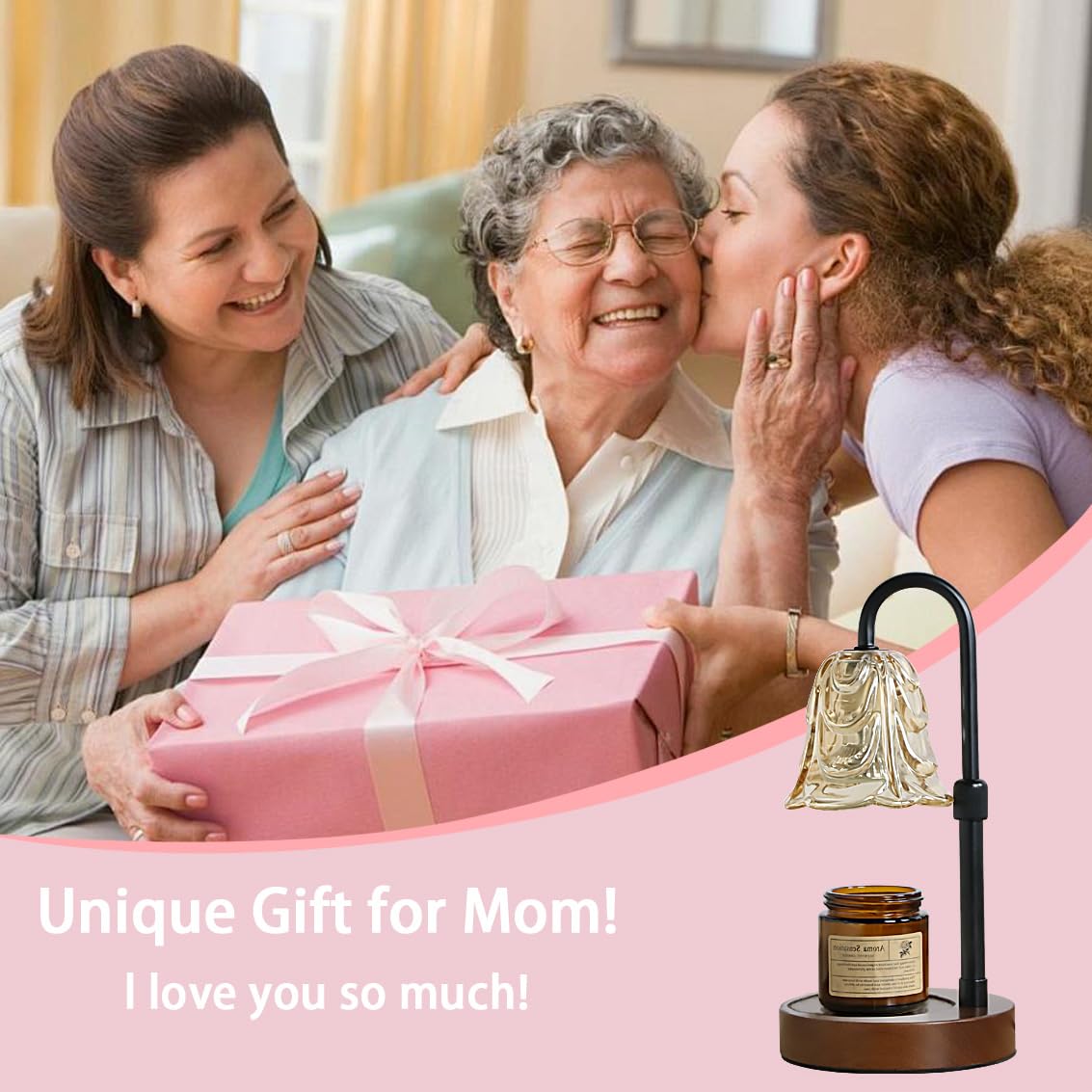 Candle Warmer Lamp with Timer Dimmer Adjustable Height Black R680146