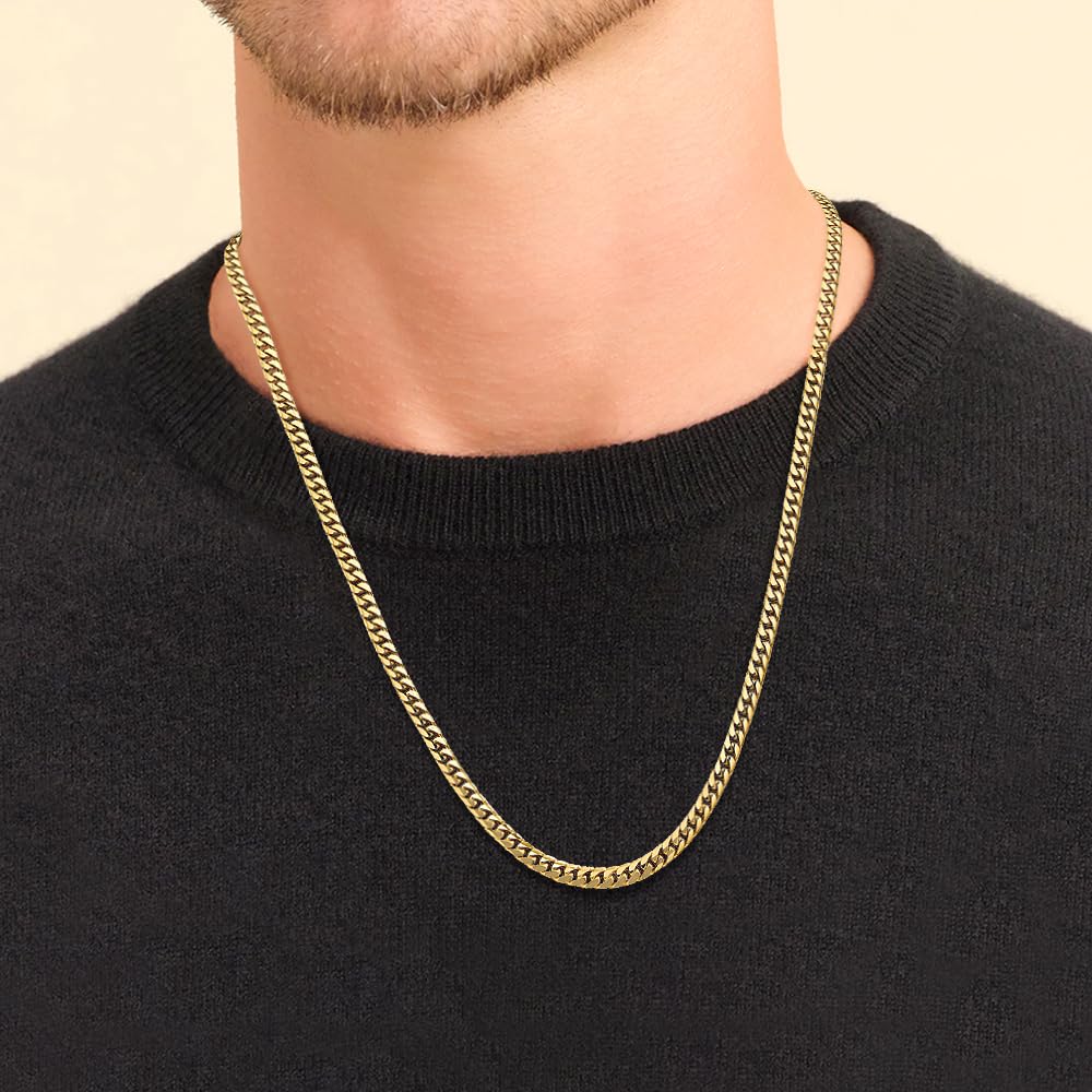14K Yellow Gold Cuban Link Chain Necklace L2790