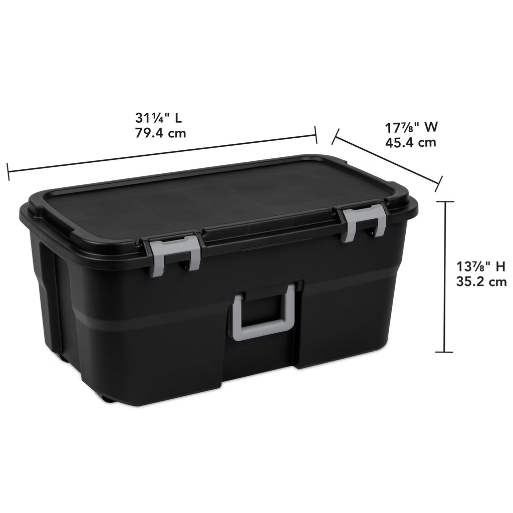 Black 22 Gal Wheeled Plastic Storage Bins B911
