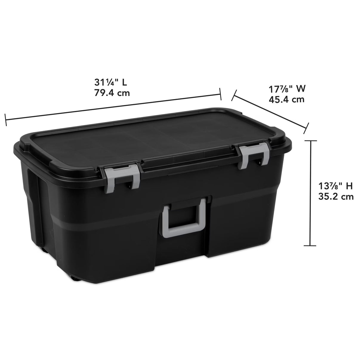 Black 22 Gal Wheeled Plastic Storage Bins B911