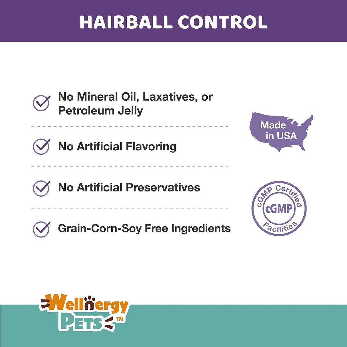Natural Hairball Control Chews for Cats with Omega 3 6 Fatty Acids 70ct D828455