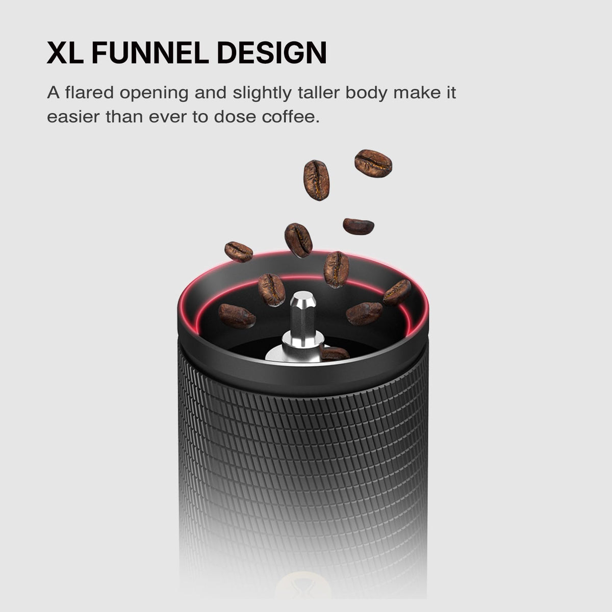 Manual Coffee Grinder with Conical Burr, Portable Hand Coffee Mill, Black Z28109