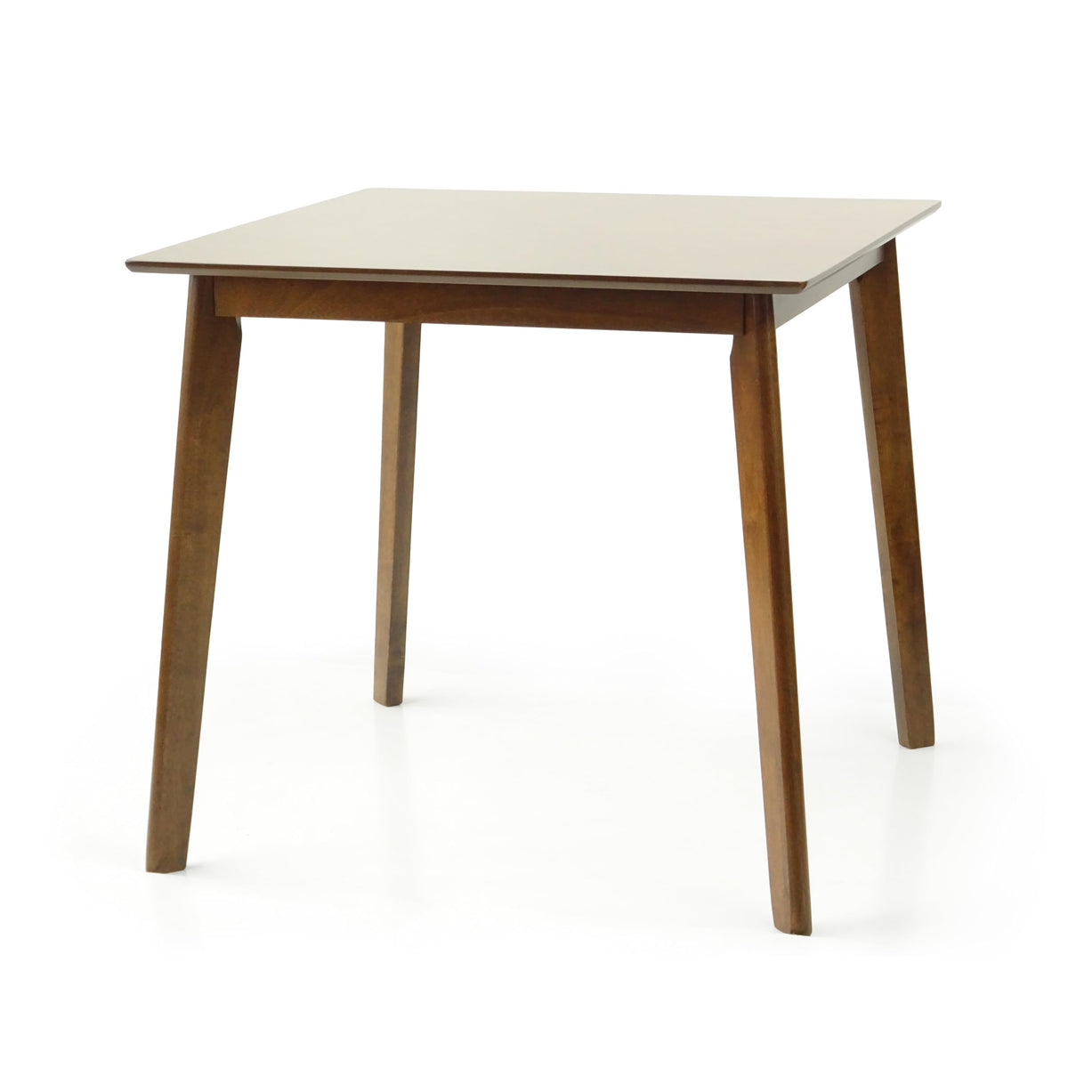 Set of 3 Square Dining Table and 2 Side Chairs Solid Wood Padded Seat Medium Brown A254