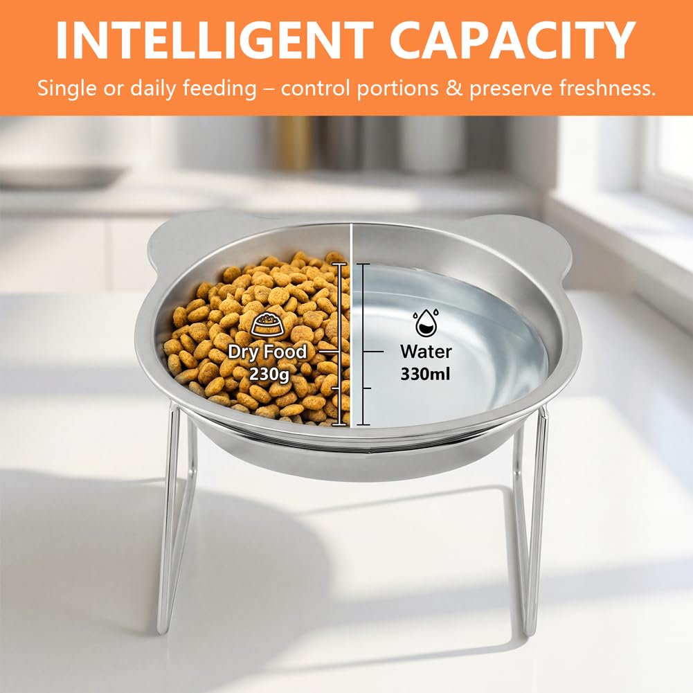 2 Pack Stainless Steel Elevated Cat Bowls Q4643