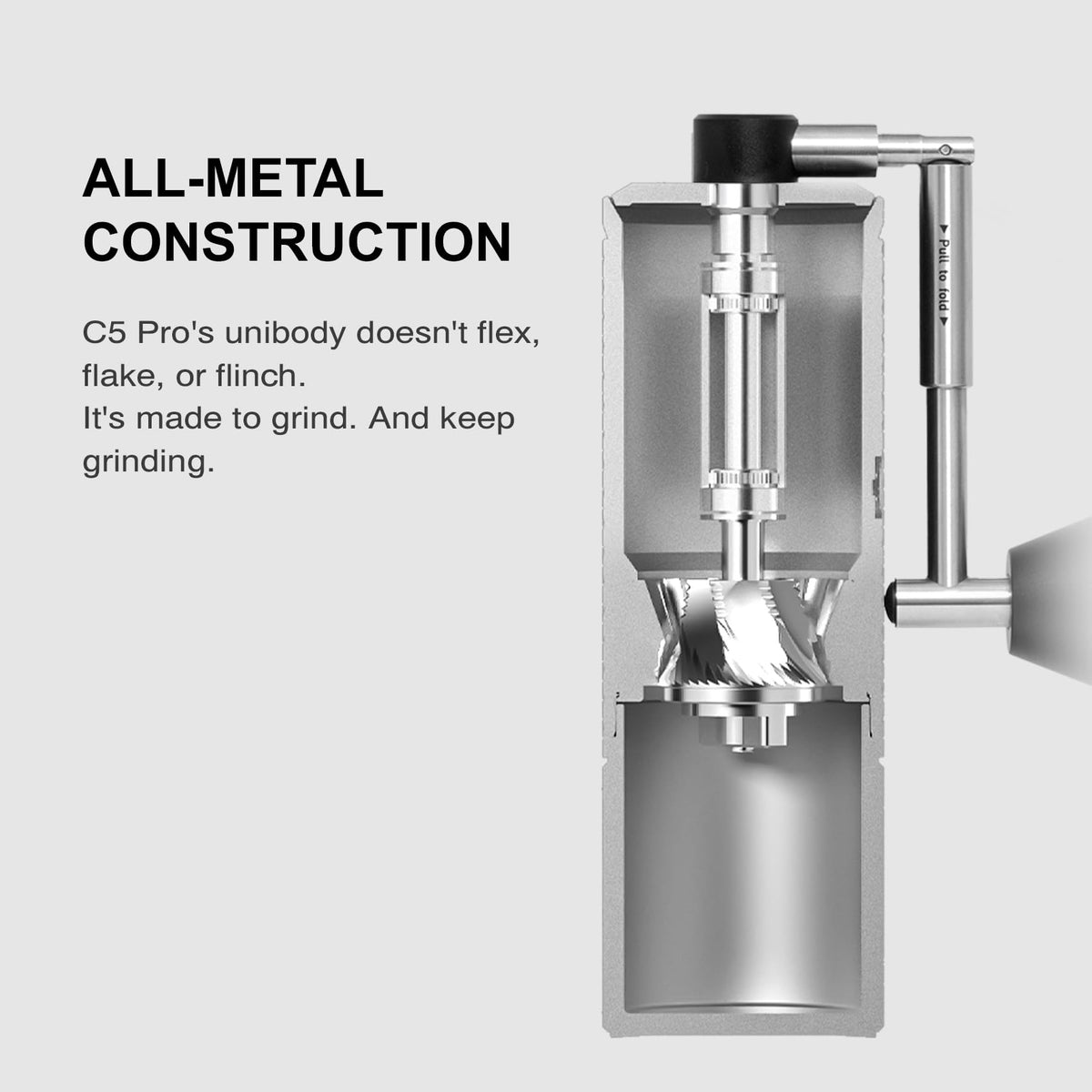 Manual Coffee Grinder with Conical Burr, Portable Hand Coffee Mill, Black Z28109