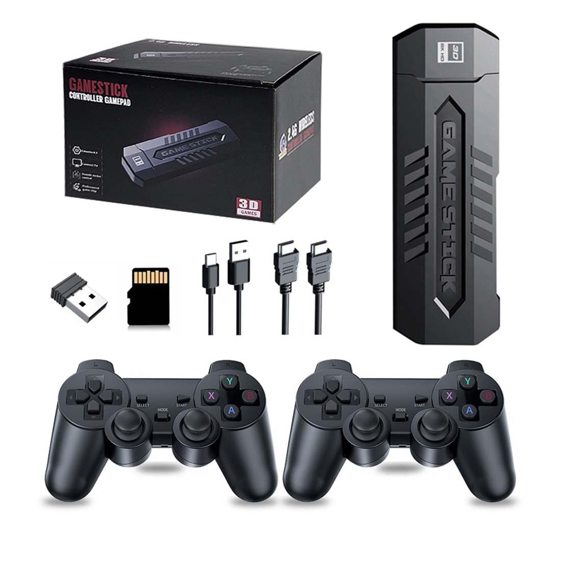 4K Retro Game Console with 2 Wireless Controllers 64GB X5353