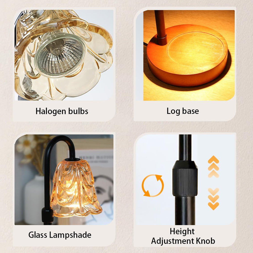 Candle Warmer Lamp with Timer Dimmer Adjustable Height Black R680146