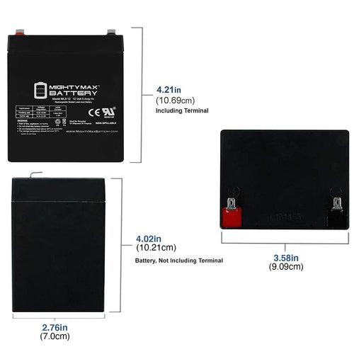 12 Volt 5 AH Rechargeable SLA AGM Battery Z498516
