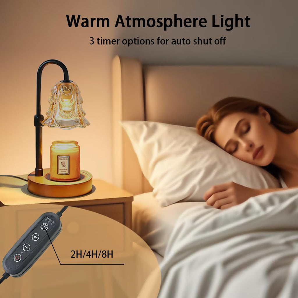 Candle Warmer Lamp with Timer Dimmer Adjustable Height Black R680146