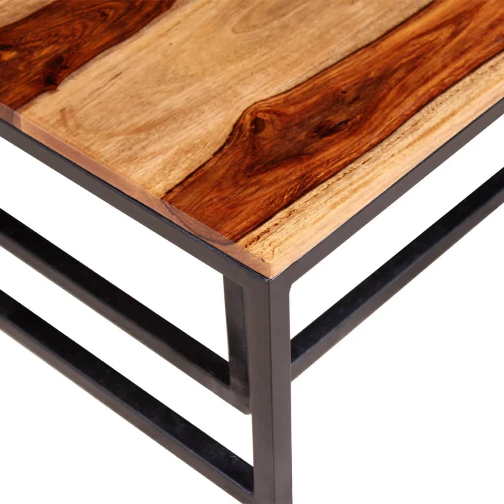 Two Piece Nesting Solid Sheesham Wood Coffee Table Set Z508
