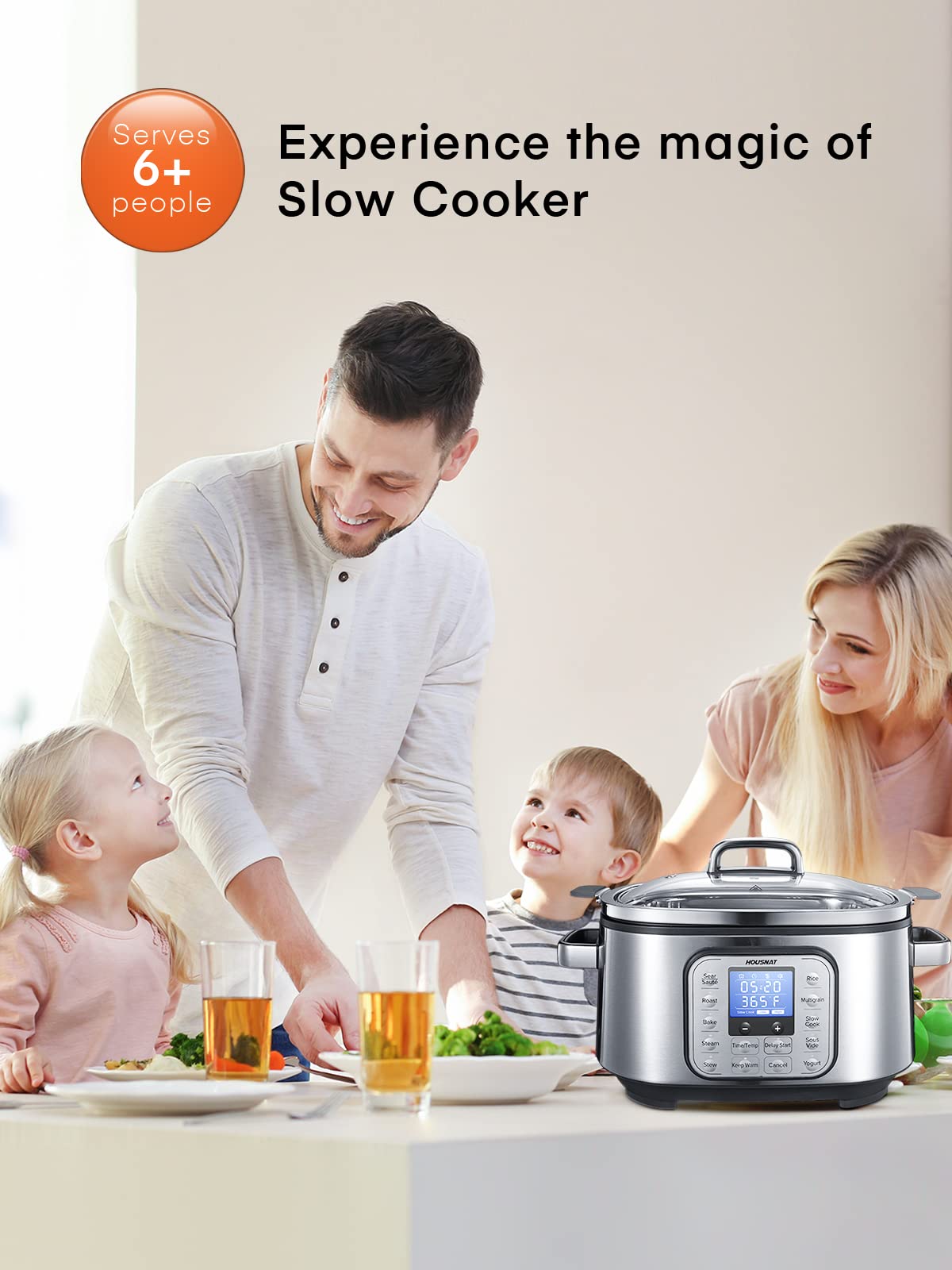 6 Quart Programmable Stainless Steel Slow Cooker L8502