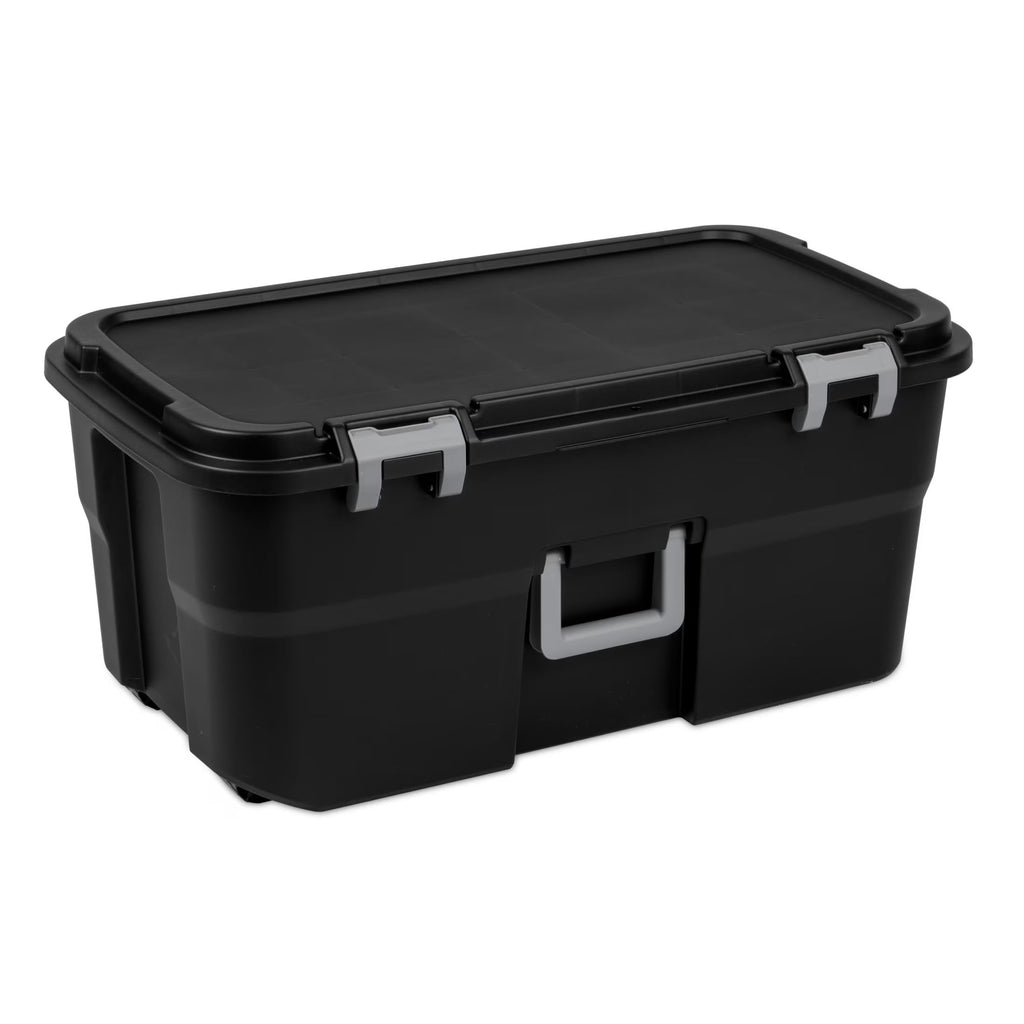 Black 22 Gal Wheeled Plastic Storage Bins B911