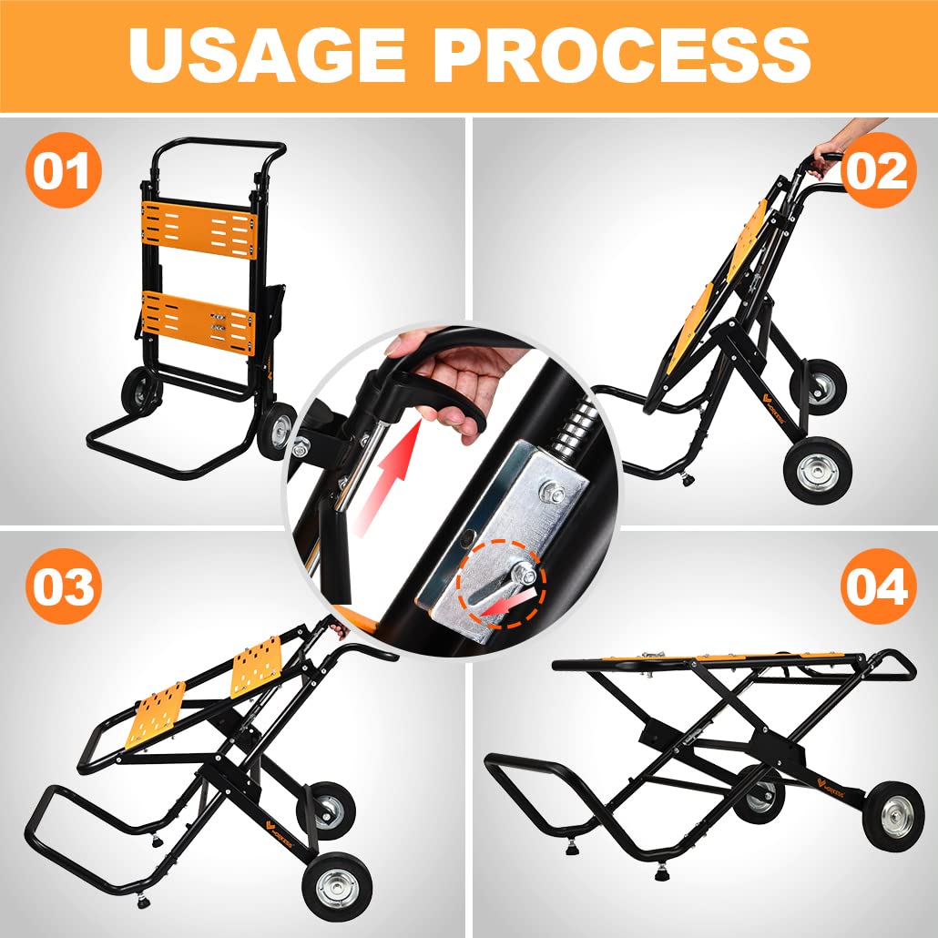 Portable Foldable Table Saw Stand with 8 Inch Wheels V87079