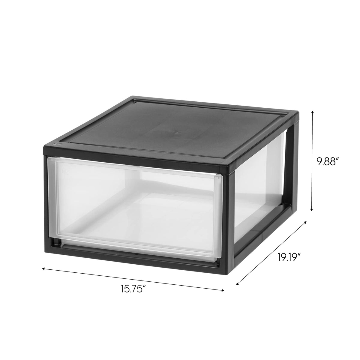 2-Pack 30 Qt. Black Stacking Drawer Organizer Q894