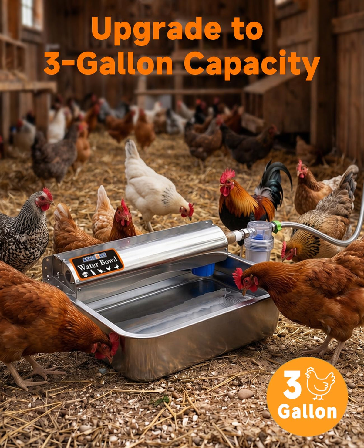 Automatic Chicken Waterer 304 Stainless Steel U3902