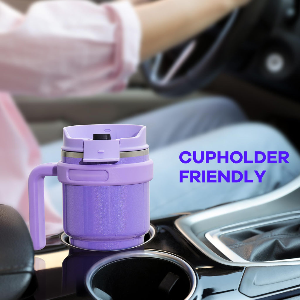 20 oz Insulated Travel Coffee Mug Tumbler with Handle and Straw K85691