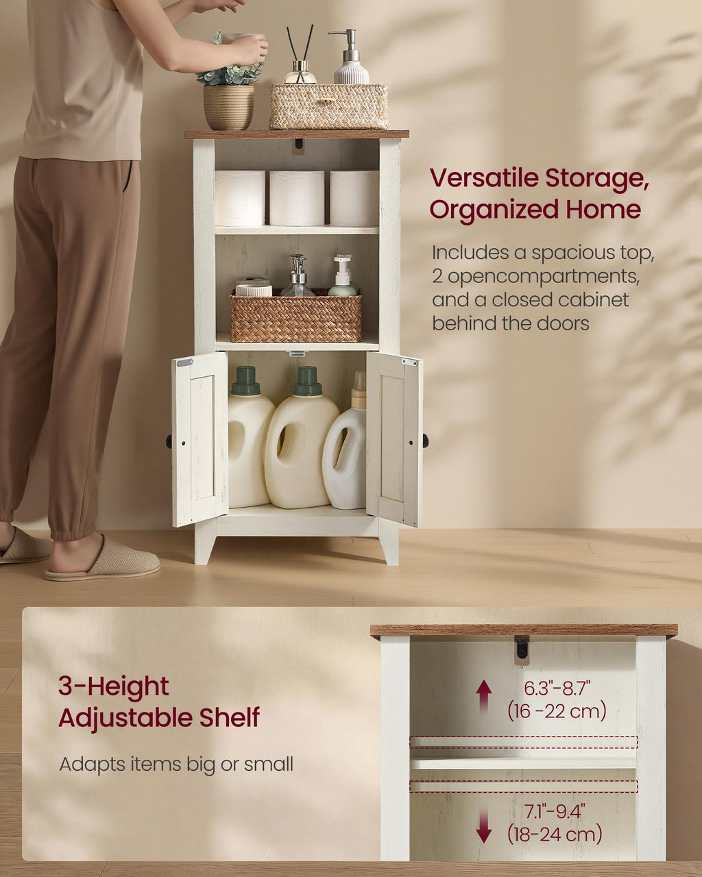 Farmhouse Storage Cabinet with 2 Barn Doors E59204