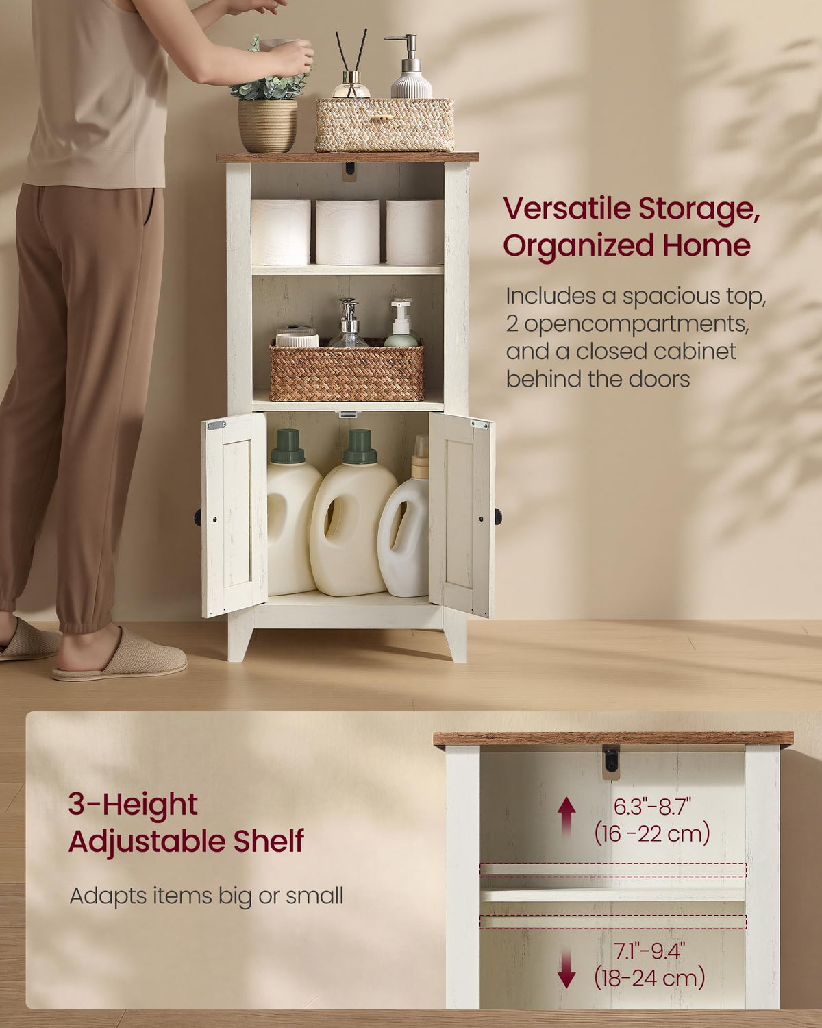Farmhouse Storage Cabinet with 2 Barn Doors E59204