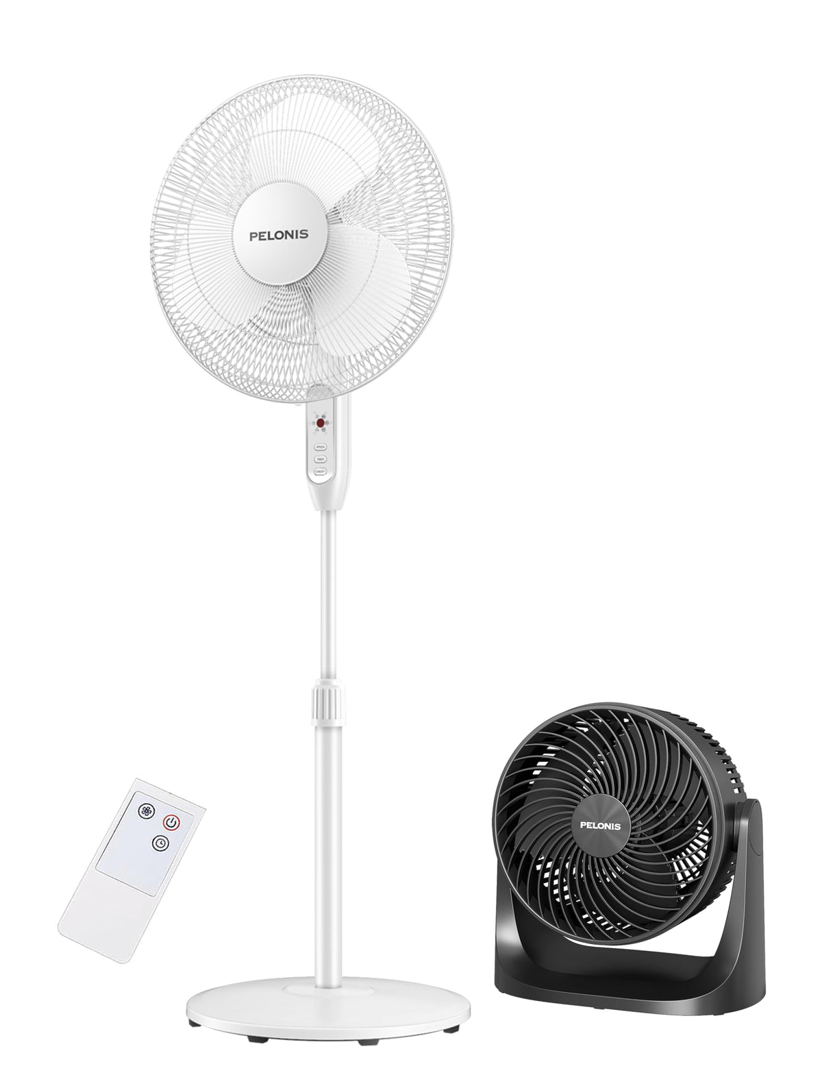 16'' Pedestal Fan & 7'' Table Fan Bundle, Black G423271