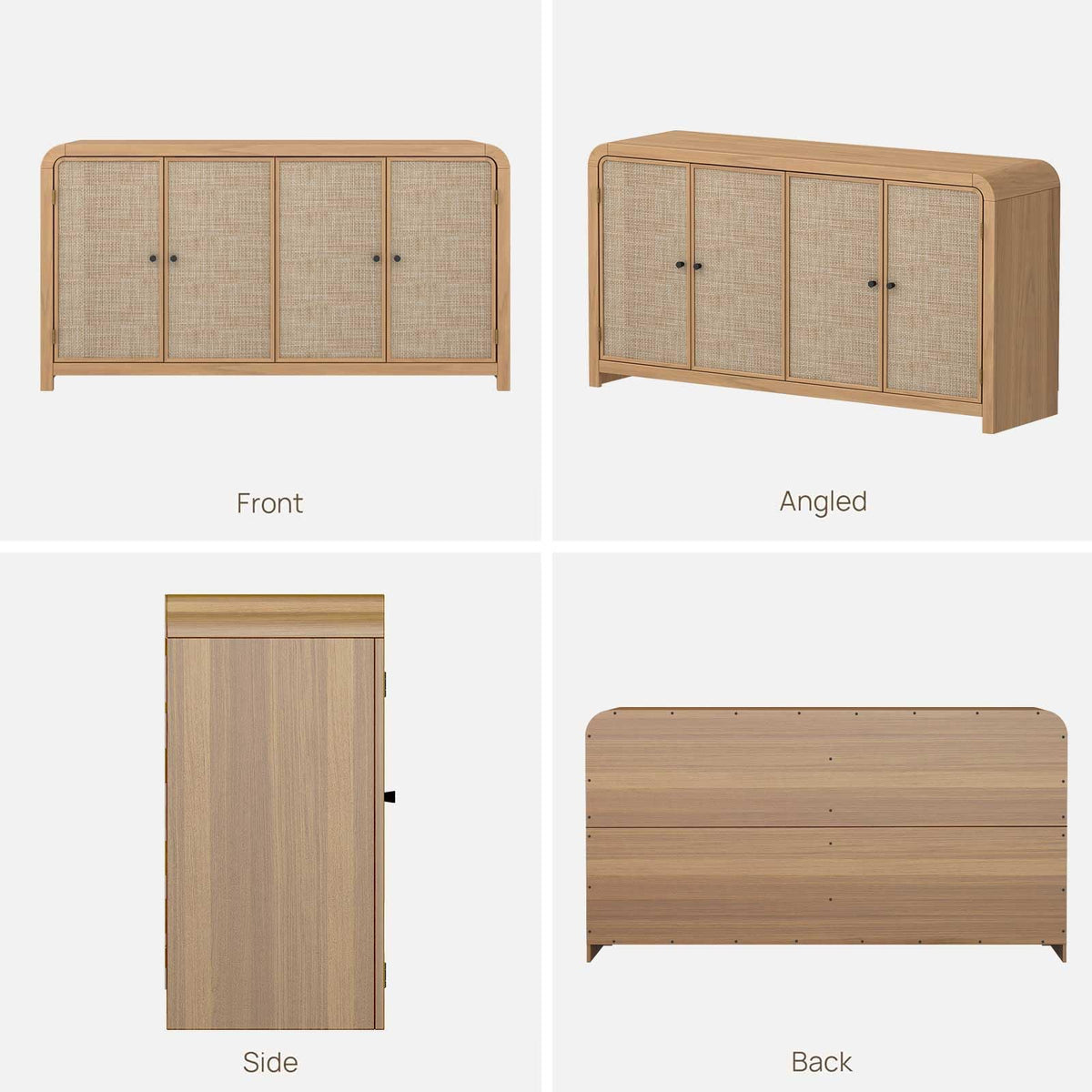 Oak Rattan Sideboard Buffet Cabinet H709329
