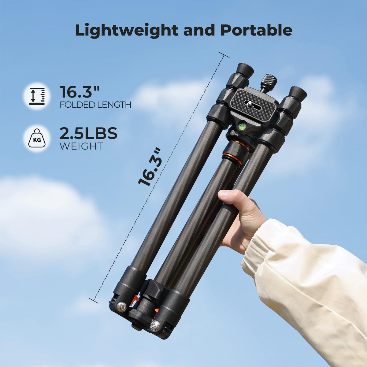 Carbon Fiber Camera Tripod with Ball Head J924
