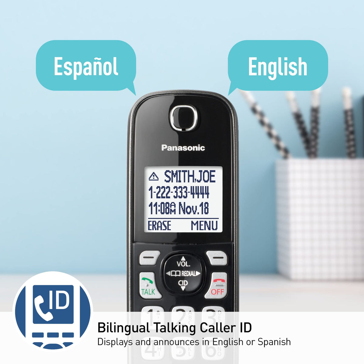 Cordless Phone with Answering Machine, 3 Handset R891845