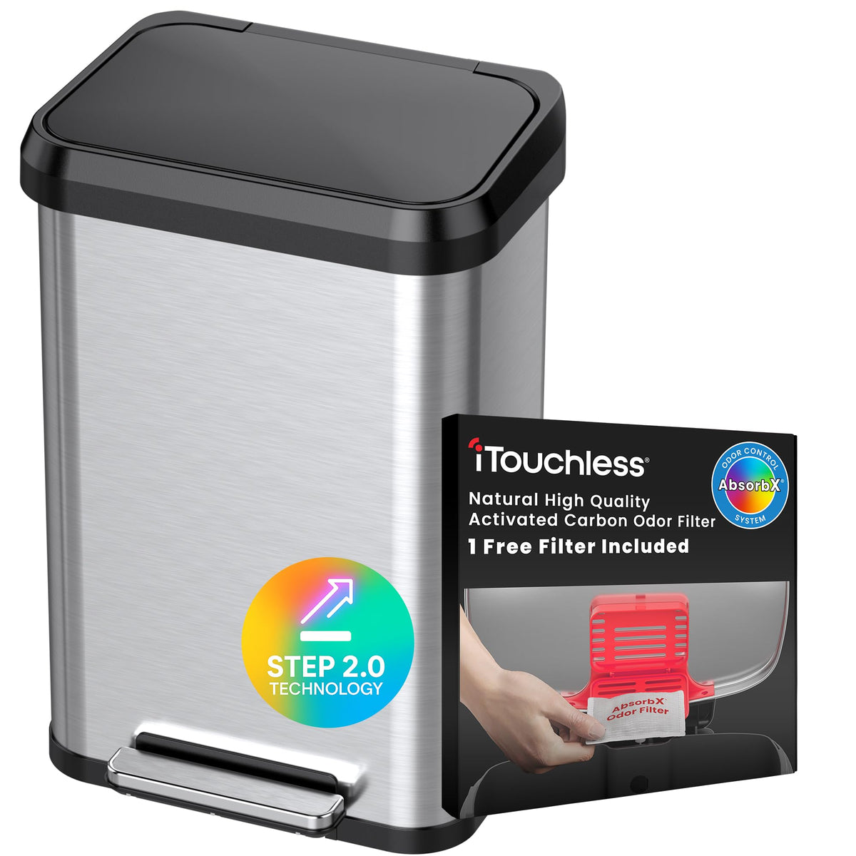 13.2 Gallon Stainless Steel Kitchen Trash Can Q571