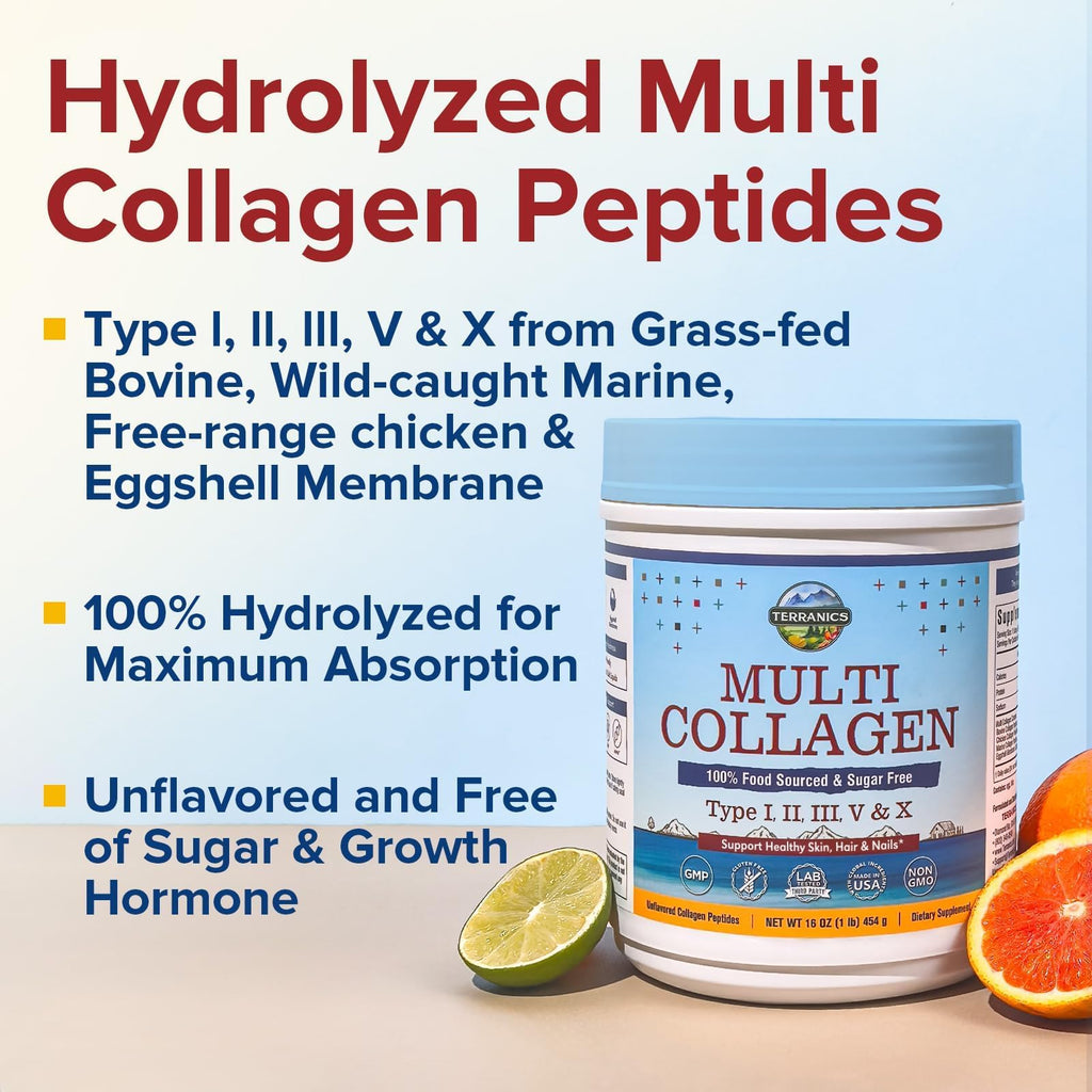 Multi Collagen Peptides Type I II III V X Hydrolyzed Collagen B34826
