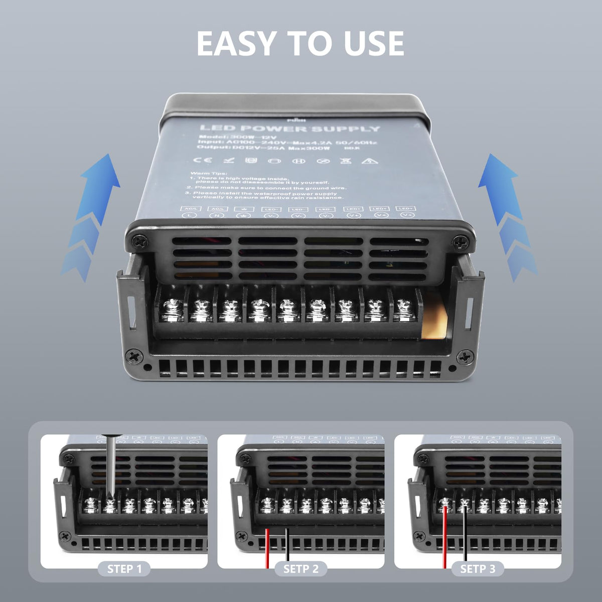 12V 200W Rainproof IP44 LED Power Supply Z1320